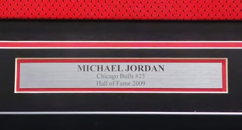 Michael Jordan Autographed Framed Red Authentic Basketball Jersey Vintage Signature PSA/DNA & Beckett BAS #AE07407