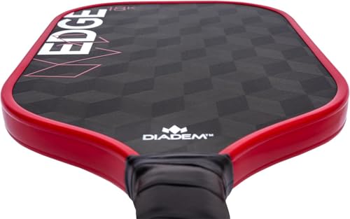 Diadem Edge 18K Pickleball Paddle USAPA Approved | 18K Carbon Fiber Face for Spin & Control | 16mm Control Paddle, Red