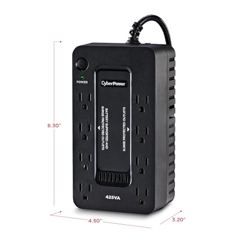 CyberPower ST425 Standby UPS Battery Backup and Surge Protector, 425VA/260W, 8 Outlets, Compact, UL Certified
