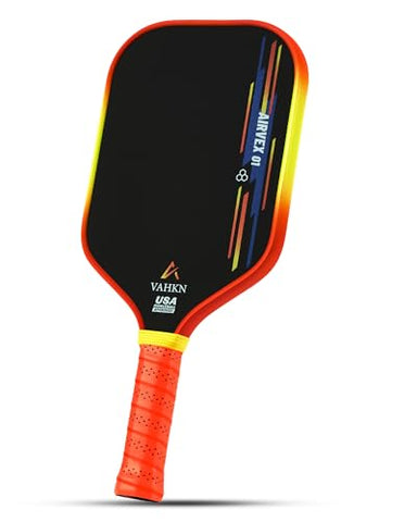 VAHKN Pickleball Paddles |16MM Carbon Fiber Pickleball Paddle | High-Spin Textured Surface & Vibrant Gradient Edge | USAPA Approved Racket for Ultimate Power,Control & Precision (Orange 1PCS)