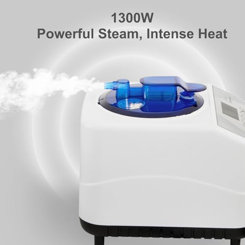 RRGFB Sauna Steamer Machine for Home, 1300W 1.8qt Steam Generator, Portable Steamer Pot with Remote Control, Oil Diffuser, 5-60 min Timer, 9 Levels, Heat up to 140°F