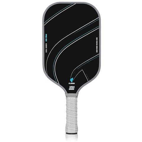 Fligon Pickleball Paddles Carbon Fiber T700 Surface USAPA Approved Pickleball Paddle Enhanced Grip & Spin Featuring 16MM Polypropylene Honeycomb Core Perfect for Beginner and Advanced Players（Grey）