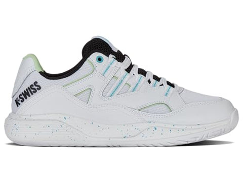 K-Swiss Women's Tura Team Pickleball Shoe, White/Paradise Green/Black, 6.5 M
