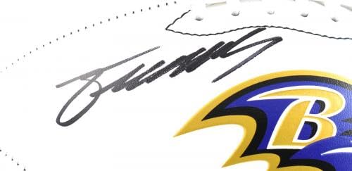 Zay Flowers Autographed Baltimore Ravens Logo Football - Beckett W Hologram - Autographed Footballs
