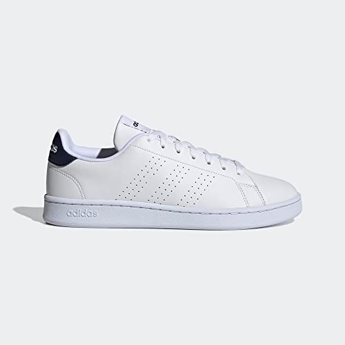 adidas Men's Advantage Racquetball Shoe, White/Cloud White/Ink, 10