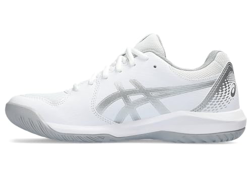 ASICS Women's Gel-Dedicate 8 Tennis Shoes, 9, White/Pure Silver