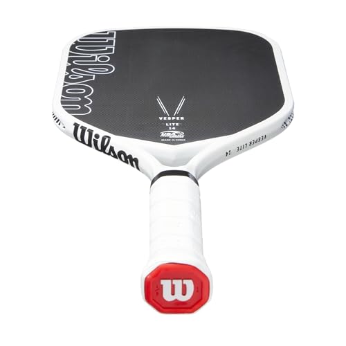 Wilson Vesper Lite Pickleball Paddle - Grip Size 1-4 1/8", Black/White