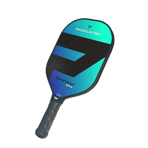Paddletek Bantam EX-L Pickleball Paddle | Professional Pickleball Paddles with Honeycomb Core, Polycarbonate Surface, Bantom PolyCore & High Tack Performance Grip | USAPA Approved - Riptide (Blue)
