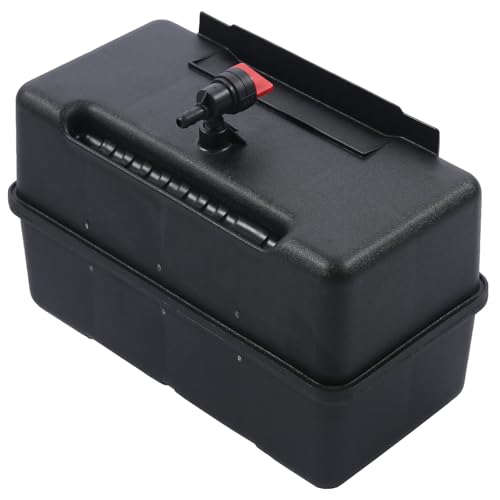 Misakomo 691993 Fuel Tank - 4 Quart Plastic Gas Tank with Shut Off Valve and Cap - Fuel Gas Tank Compatible with Lawn and Garden Equipment Engines - Lawnmower Gas Tank for Remote Mounting