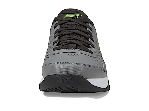 Skechers Men's Viper Court Smash Pickleball Sneaker, Grey/Lime, 11