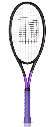 LUNNADE Adults Tennis Racket 27 Inch, Shockproof Carbon Fiber Tennis Racquet Light-Weight, Pre-Strung and Regrip, Suitable for Beginners to Intermediate Players