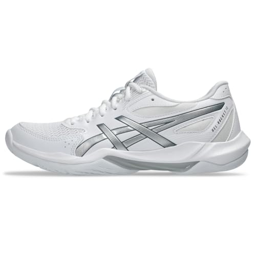 ASICS Women's Gel-Rocket 12 Volleyball Shoes, 8.5, White/Pure Silver