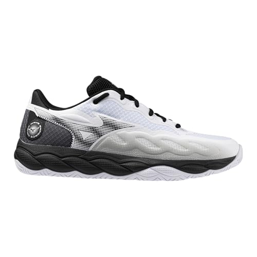 Mizuno Wave Enforce Court AC Men's Tennis Shoe, All Court Tennis Shoe, White-Black, US Mens 9