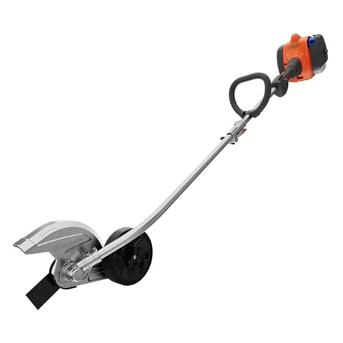Husqvarna 122LKE Gas Edger, Multi-Purpose Tool with Lawn Edger Attachment, Features 6-Inch Adjustable Wheel and Curved Shaft