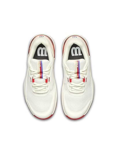 WILSON Intrigue Pro Women's Tennis Shoe -Tofu/Red, Size 9.5 US