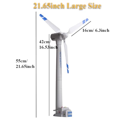 NEXTAKE Wind Turbine Model, 21.65 Inch Large Size Generator Windmill Toy Science Kit STEM Experiment With Wind-up Rotatable Blades