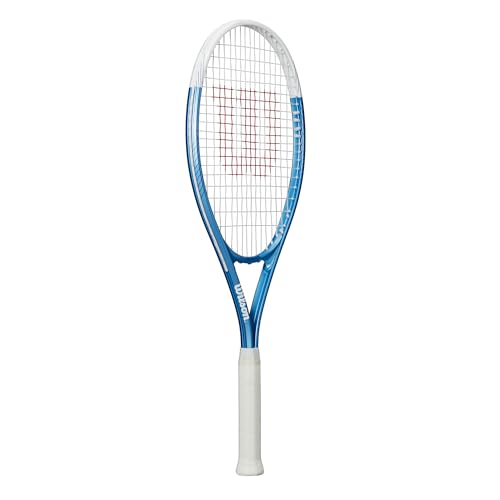 Wilson WR147110U2 Hard Tennis Racquet [Strung Up] Ultra Power 112 XL White/Pearl Blue Grip Size 2 WR147110U2 Entry Beginners Leisure