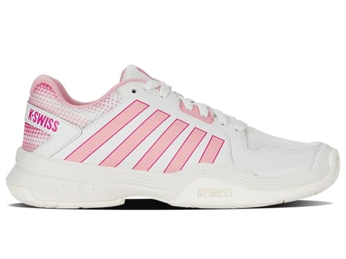 K-Swiss Women's Court Express Pickleball Shoe, Cloud Dancer/Blossom/Raspberry Sorbet, 8.5 M