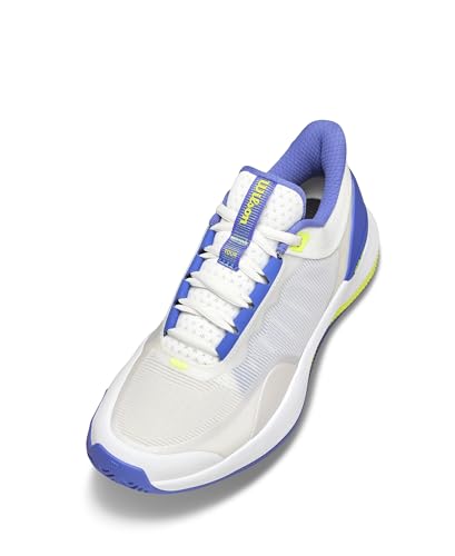 WILSON Intrigue Tour Women's Tennis Shoe - White/Amparo Blue/Safety Yellow, Size 8.5 US