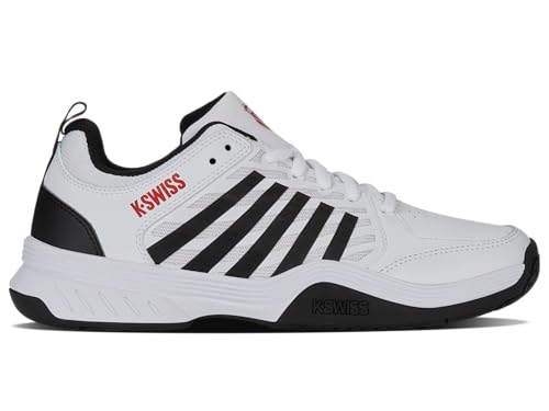 K-Swiss Men's Court Express 2 Tennis Shoe, White/Black/Mars Red, 11 M