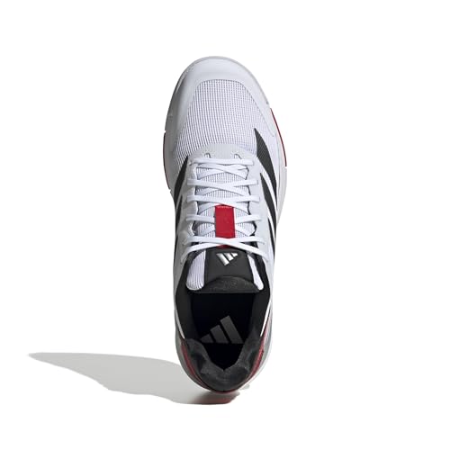 Adidas Mens Crazyquick Lightstrike Padel Tennis, White/Black/Lucid Red, 9.5