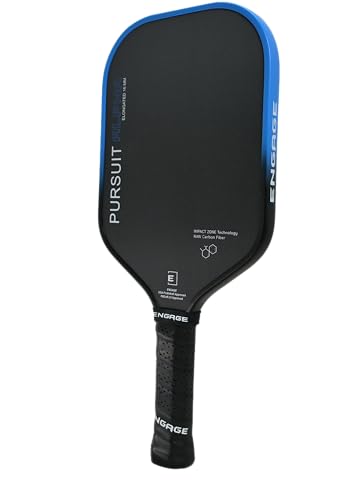 Engage Alpha Pickleball Paddle - Two Core Options, 14mm and 16mm | Friction Fiber Carbon Face, Elongated Power Paddle for Versatile Court Play (Blue, 16mm)