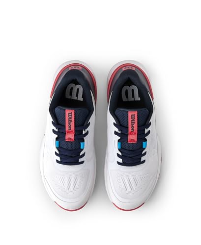 WILSON Intrigue Pro Women's Tennis Shoe - White/Navy Blazer/Dubarry, Size 8.5 US