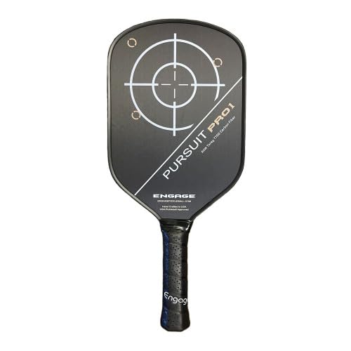 Engage Pursuit Pro1 Pickleball Paddle - Raw Carbon Fiber for Extreme Spin - MachPro Core for Maximum Power & Control, Standard Weight (8.0-8.3 Ounce)