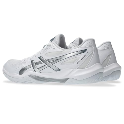 ASICS Women's Gel-Rocket 12 Volleyball Shoes, 8.5, White/Pure Silver