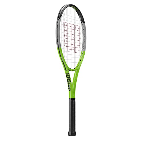 Wilson Blade Feel RXT 105 Adult Recreational Tennis Racket - Grip Size 3: 4 3/8", Green/Grey