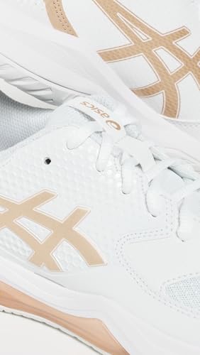 ASICS Women's Gel-Dedicate 8 Pickleball Shoes, 8.5, White/Champagne