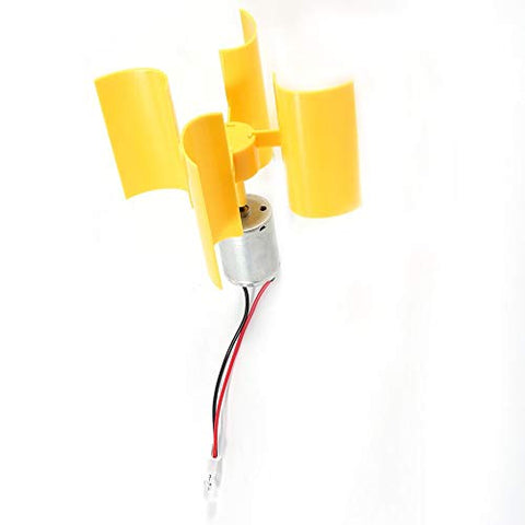 Electricity Generator, Micro Wind Turbines Dc Motor Vertical Motor Blades DIY Kit for Science Education Experiment and DIY (Yellow)