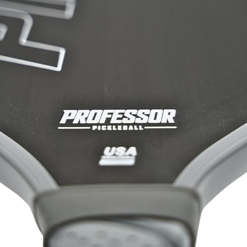 Professor PhD Pro Thermoformed Raw Carbon Fiber All Court Pickleball Paddle - Maximizes Spin and Power - Precision Honeycomb Core - USAPA Pickleball Approved