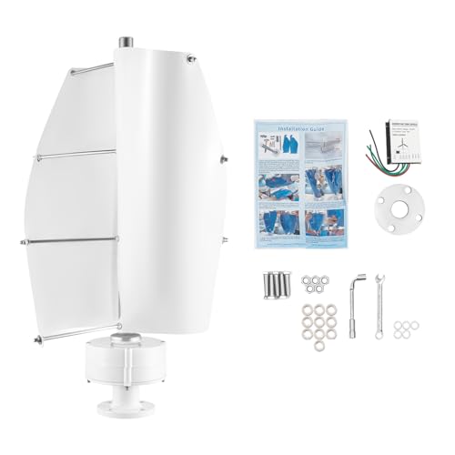 Wind Generator, 100W 12V Vertical Wind Turbine Generator Vertical Axis Wind Turbine Vertical Wind Generators Kit Wind Power Generators w/Controller for Home, Business, Ships