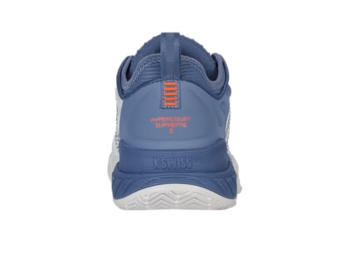 K-Swiss Men's Hypercourt Supreme 2 Tennis Shoe, Lucent White/Infinity/Scarlet Ibis, 8.5 M