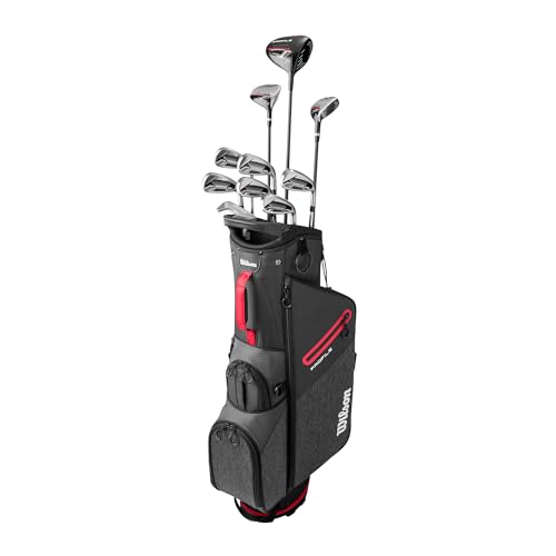 Wilson Men's Profile Complete Golf Set with Stand Bag - Right Hand, Tall, Regular, Red/Black/Silver