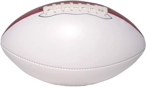Ballstars Autograph Blank Mid-Size 9 Inch Football Without Base | Official Size 3 | Football Trophy for Signing with Two White Panels