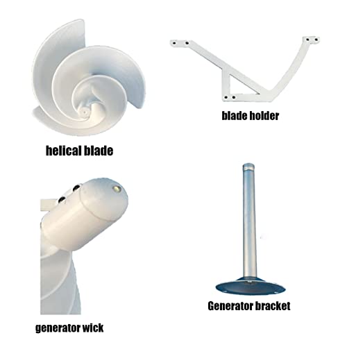 10W Micro Spiral Wind Generator Model Permanent Magnet Generator DIY White Wind Turbine Model Breeze Start Generator Light with LED Light