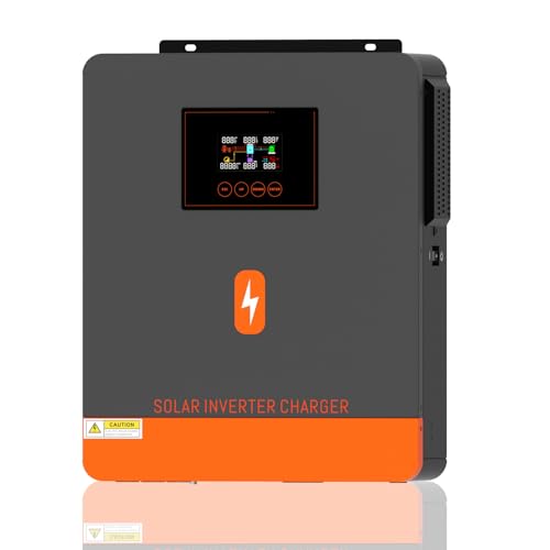 PowMr 4200W Solar Inverter 24VDC to 220V/230VAC, Pure Sine Wave All in One Hybrid Inverter with Built-in 120A MPPT Controller, for Home RV Off-Grid System, for 24V Lead Acid and Lithium Battery