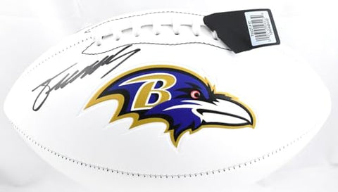 Zay Flowers Autographed Baltimore Ravens Logo Football - Beckett W Hologram - Autographed Footballs