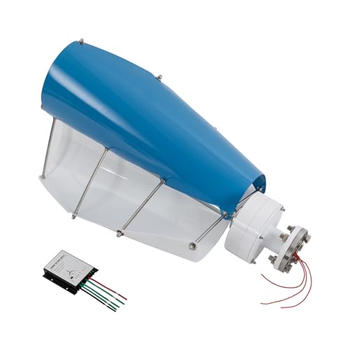 Wind Turbine, 1000W 12V Vertical Axis Wind Turbine Generator Controller Wind Generator Kit Wind Turbine Machine Wind Power Generator Wind Power Tool for Home, Business, Boats, Gazebos (White and Blue)