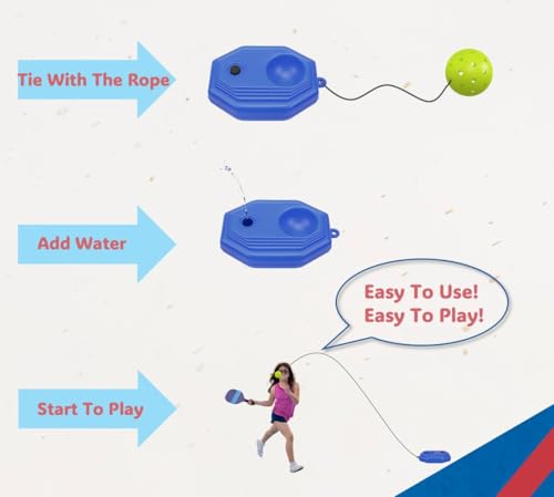 MINI ZOZI Pickleball Trainer Self Practice Training Aids Match Buddy Equipment with High Elastic Strings Launcher Rebounder Machine 2 TPR Balls Accessories for Pickle Ball Lovers Gifts