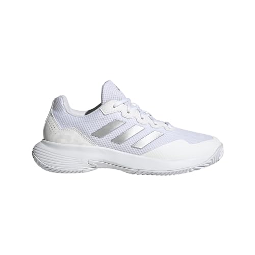 adidas Women's GameCourt 2 Sneaker, White/Silver Metallic/White, 9
