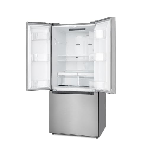 KoolMore 30-Inch and 18.5 cu. ft. Counter Depth French Door Refrigerator with Three Doors and Deep Freezer in Stainless-Steel (KM-RERFDSS-18C)