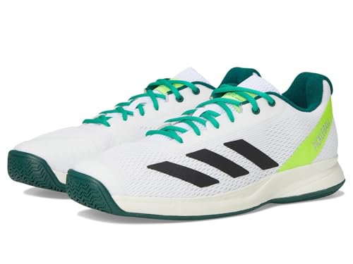 Adidas Men's Courtflash Pickleball, White/Black/Collegiate Green, 7