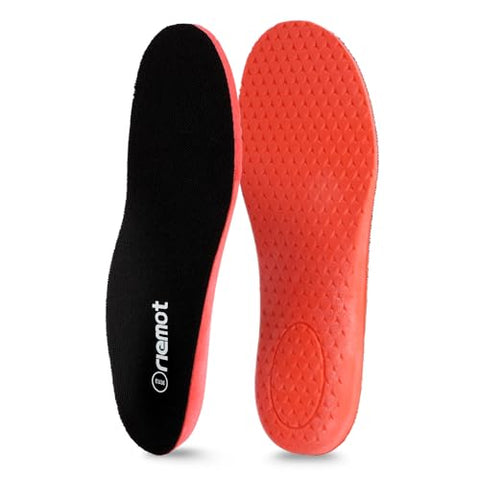 riemot Fitness Running Insoles for Men Comfortable Arch Support Inserts Plantar Fasciitis Relief Insole Cushioning Athletic Gel Insert for Sneakers,Hiking Shoes Black US10.5/ EU43.5