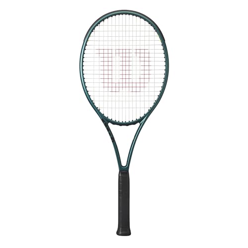 Wilson Blade 100 V9 Strung Performance Tennis Racket - Grip Size 2 - 4 1/4", Strung with Sensation 16 Natural at Mid Range Tension