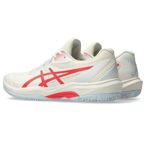 ASICS Women's Game FlyteFoam Pickleball Shoes, 8, Cream/Flash RED