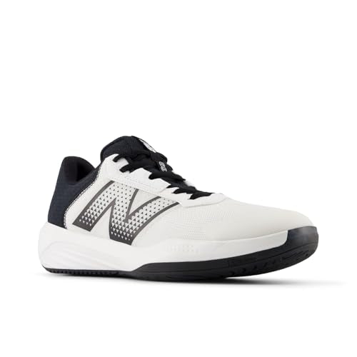 New Balance Men's 696 V6 Tennis Shoe, White/Black, 9.5