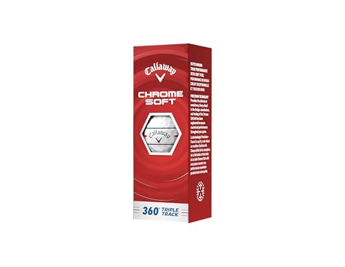 Callaway Golf Chrome Soft 2026 Golf Balls(360 White Triple Track,One Dozen)